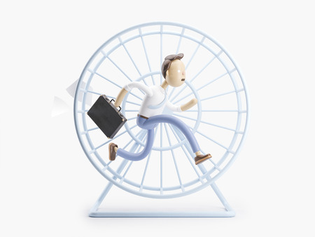 cartoon character spinning like a squirrel in a wheelの写真素材