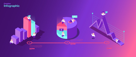 Vector illustration. Flat design modern Infographic dashboard of business marketing.のイラスト素材