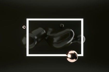 Futuristic 3d illustration. Abstract modern dynamic background.