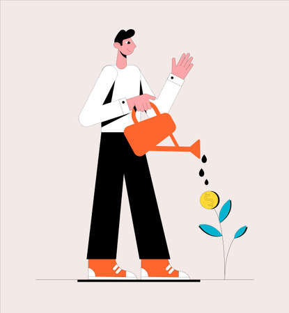 Business growth concept. Vector illustration.のイラスト素材