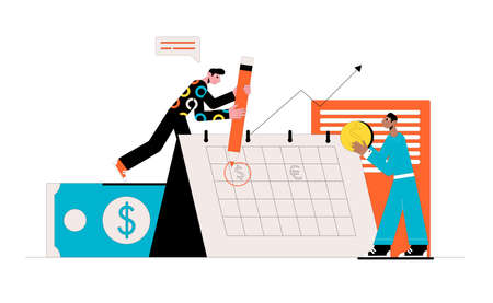 Currency rate statistics. Business concept. Vector illustration.のイラスト素材