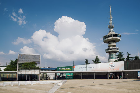 Thessaloniki, Greece - August 21 2021: entrance to TIF 85th International fair. The Exhibition takes place from 11 to 19 September 2021, being the first major one to be organized in Europe this year.のeditorial素材