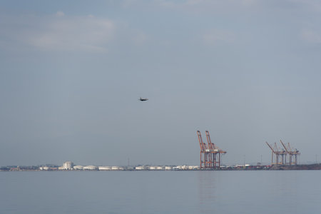 Thessaloniki, Greece - October 28 2022: F-16C Block 52 plus fighter demonstrating flight air show. HAF Hellenic Air Force Jet of team Zeus during the 28 October National Oxi Day paのeditorial素材