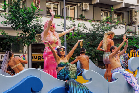 Thessaloniki, Greece - June 29 2024: EuroPride 2024 Parade participants.