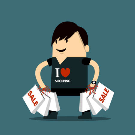 I Love Shoppingのイラスト素材