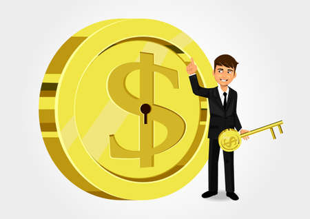 Dollar Key Showing Savings And Financeのイラスト素材