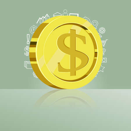 Dollar coinのイラスト素材