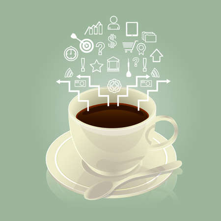 Coffee cup and iconのイラスト素材