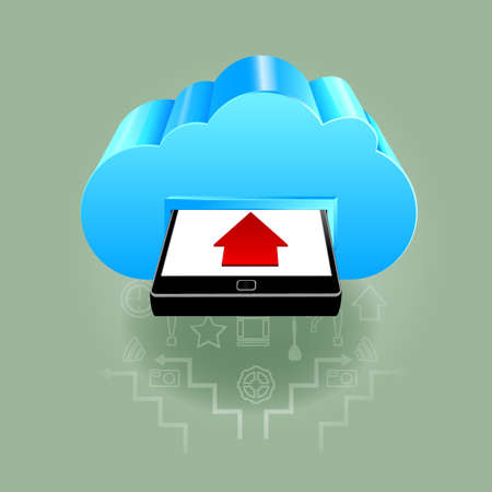 Upload cloudのイラスト素材