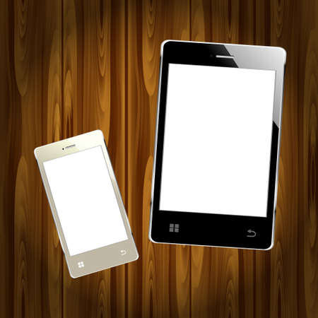 New realistic mobile phone smart phone and tabletのイラスト素材