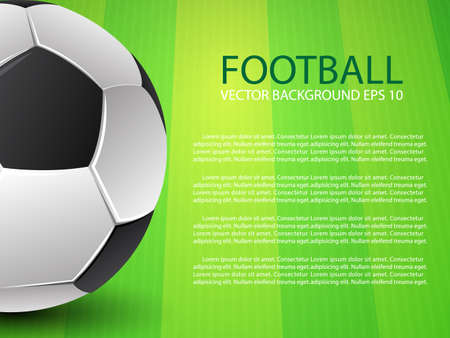 Football soccer ball on green field background and textのイラスト素材