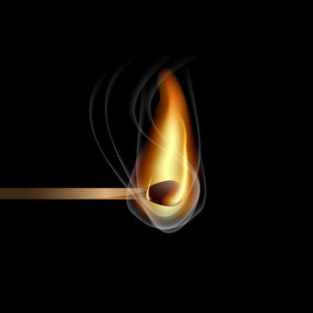 Realistic burning matchのイラスト素材