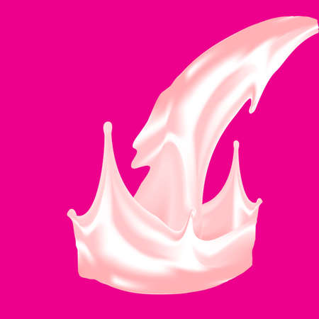 Strawberry milk, or milkshake splashのイラスト素材