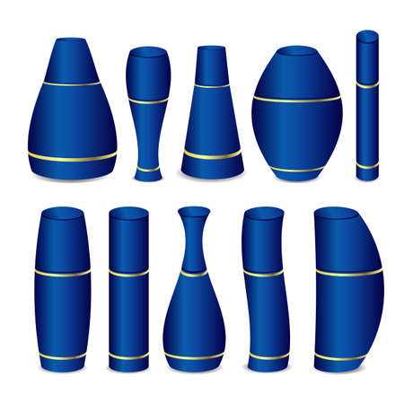 Luxury cosmetic bottle set with isolated backgroundのイラスト素材