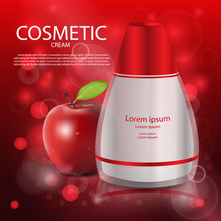 Luxury cosmetic Bottle package skin care cream, Beauty cosmetic product poster, with Bokeh backgroundのイラスト素材