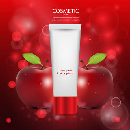 Luxury cosmetic Bottle package skin care cream, Beauty cosmetic product poster, with Bokeh backgroundのイラスト素材