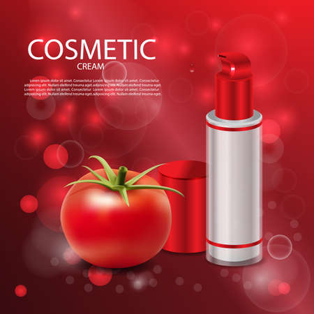 Luxury cosmetic Bottle package skin care cream, Beauty cosmetic product poster, with Bokeh backgroundのイラスト素材