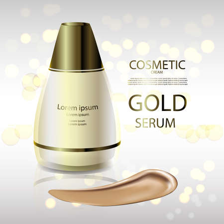 Luxury cosmetic Bottle package skin care cream, Beauty cosmetic product poster, with Bokeh backgroundのイラスト素材