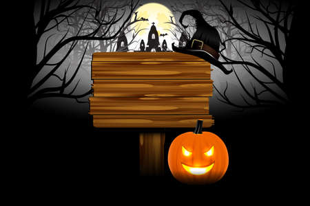 Halloween party banner with pumpkin.のイラスト素材