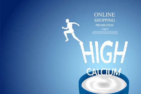 Milk splash banner.のイラスト素材