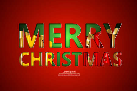 Christmas ornament and Christmas tree with red backgroundのイラスト素材