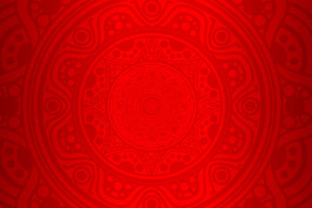 Red mandala pattern design.のイラスト素材
