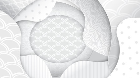 Banners set with 3D abstract background and paper cut shapes, Vector design layout for business...