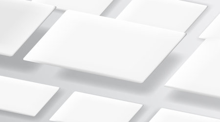 Realistic Business Cards On White Background Template. Vector illustration
