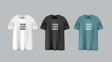 Short sleeve T-shirt template set mockup.のイラスト素材
