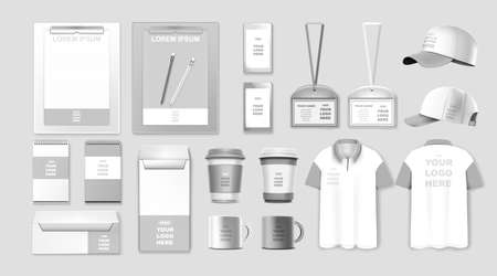 Corporate identity template set. Branding design. Business stationery mockups.のイラスト素材