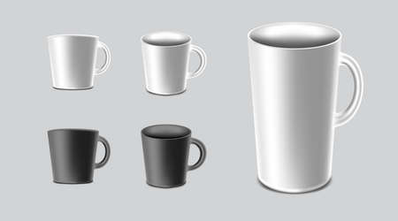 Mug for coffee or tea and hot beverage. Cup Mockup template for logo.のイラスト素材