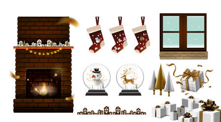 Merry Christmas and happy new year with decoration for christmas festival.のイラスト素材