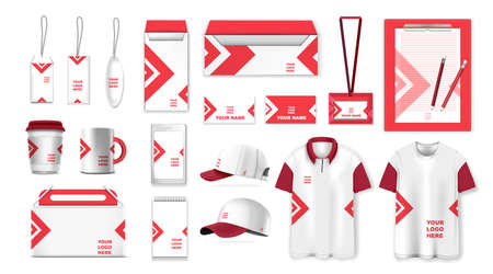 Corporate identity template set. Branding design. Business stationery mockups.のイラスト素材