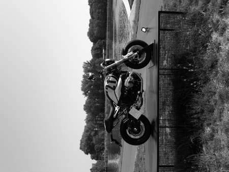 Side view at the sport motorcycleの写真素材