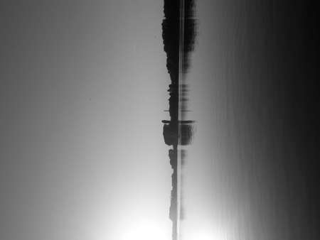 Black and white landscapes of the lakes and natureの写真素材