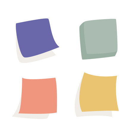 sticker set. Multi-colored sticky papers. Blue green red and yellow, so as not to forget your...