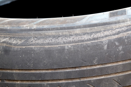 wire in a deteriorate tire (center of frame is selected focus)の写真素材