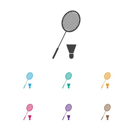Vector Illustration Of Camping Symbol On Tennis Icon. Premium Quality Isolated Racket Element In Trendy Flat Style.のイラスト素材