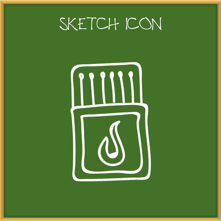 Vector Illustration Of Trip Symbol On Match Box Doodleのイラスト素材