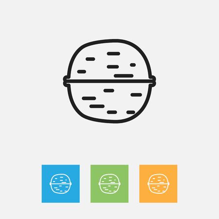 Vector Illustration Of Cooking Symbol On Pecan Outlineのイラスト素材