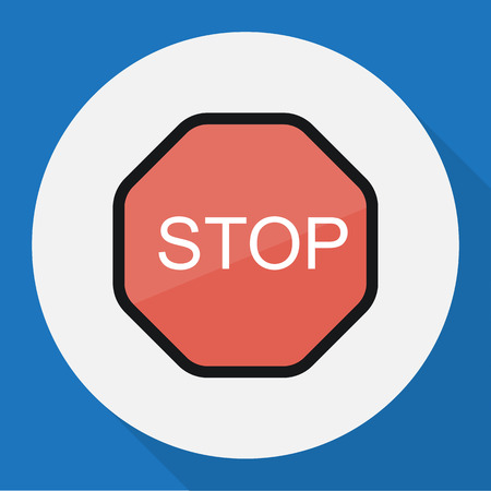 Vector Illustration Of Procuring Symbol On Stop Sign Flat Iconのイラスト素材
