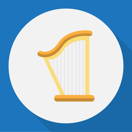 Vector Illustration Of Audio Symbol On Harp Flat Iconのイラスト素材