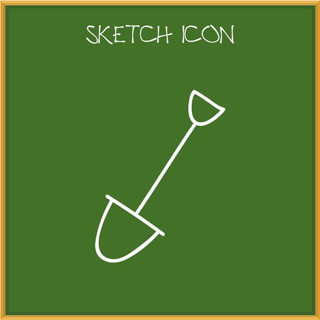 Vector Illustration Of Camping Symbol On Spade Doodleのイラスト素材