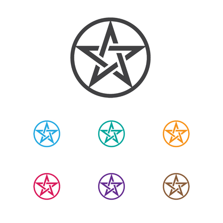 Vector Illustration Of Religion Symbol On Baphomet Symbol Iconのイラスト素材