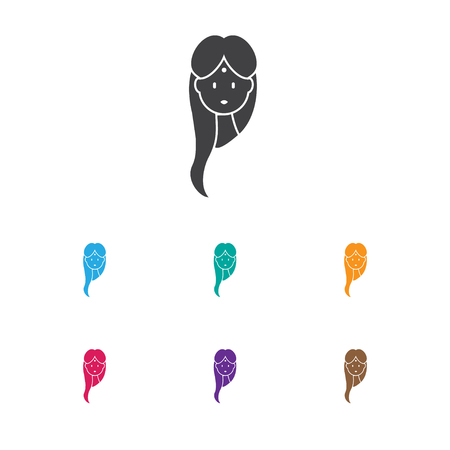 Vector Illustration Of Religion Symbol On Woman Icon. Premium Quality Isolated Female Element In Trendy Flat Style.のイラスト素材