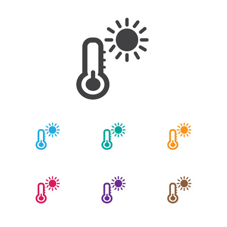Vector Illustration Of Holiday Symbol On Heat Icon. Premium Quality Isolated Thermometer Element In Trendy Flat Style.のイラスト素材