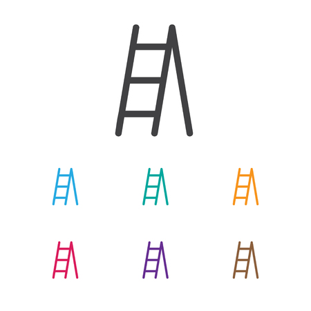 Vector Illustration Of Planting Symbol On Ladder Icon. Premium Quality Isolated Stairway Element In Trendy Flat Style.のイラスト素材