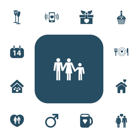 Set Of 13 Editable Amour Icons. Includes Symbols Such As Muffin, Calendar, Male Sign And Moreのイラスト素材