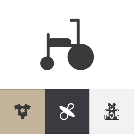 Set Of 4 Editable Child Icons.のイラスト素材
