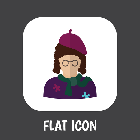 Vector Illustration Of Profession Symbol On Artist Flat Iconのイラスト素材